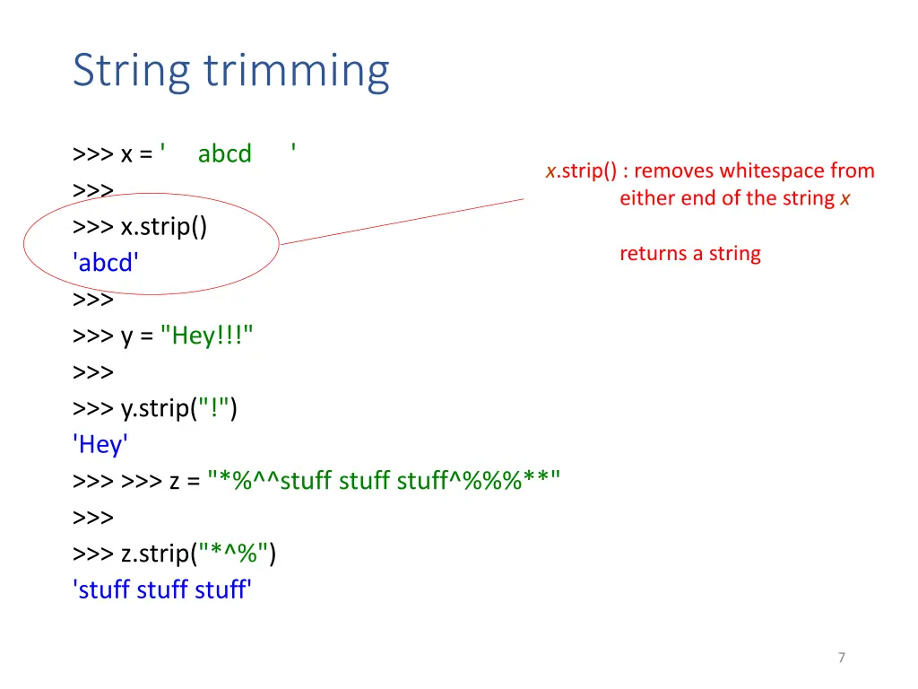 string trimming