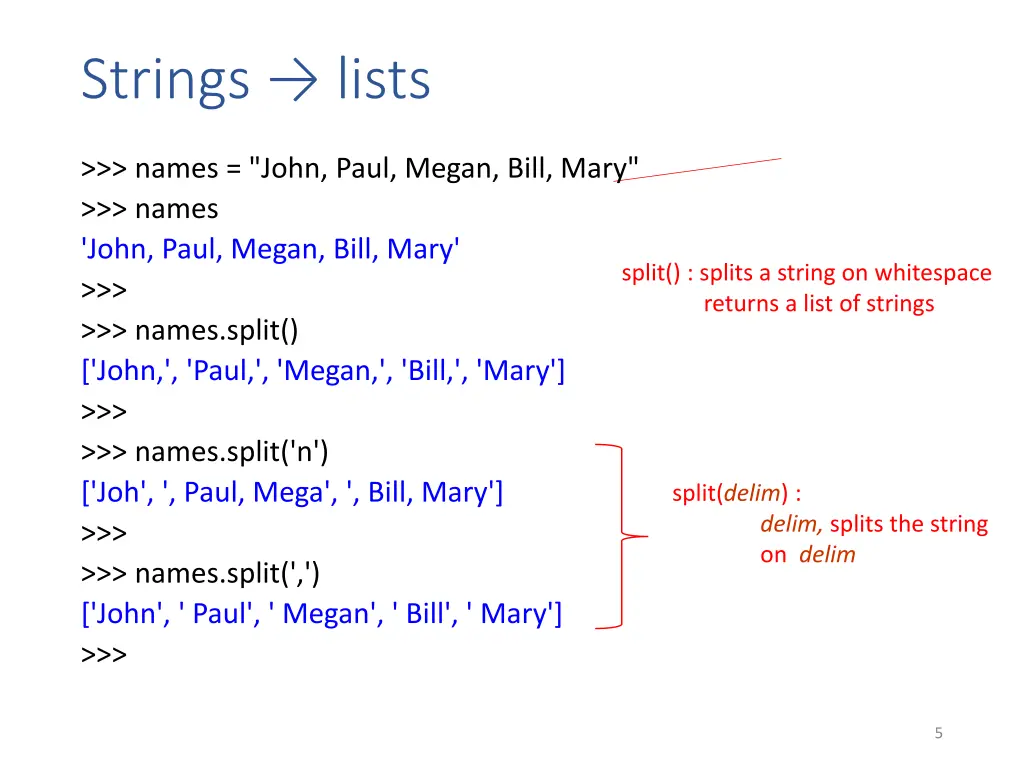 strings lists 1