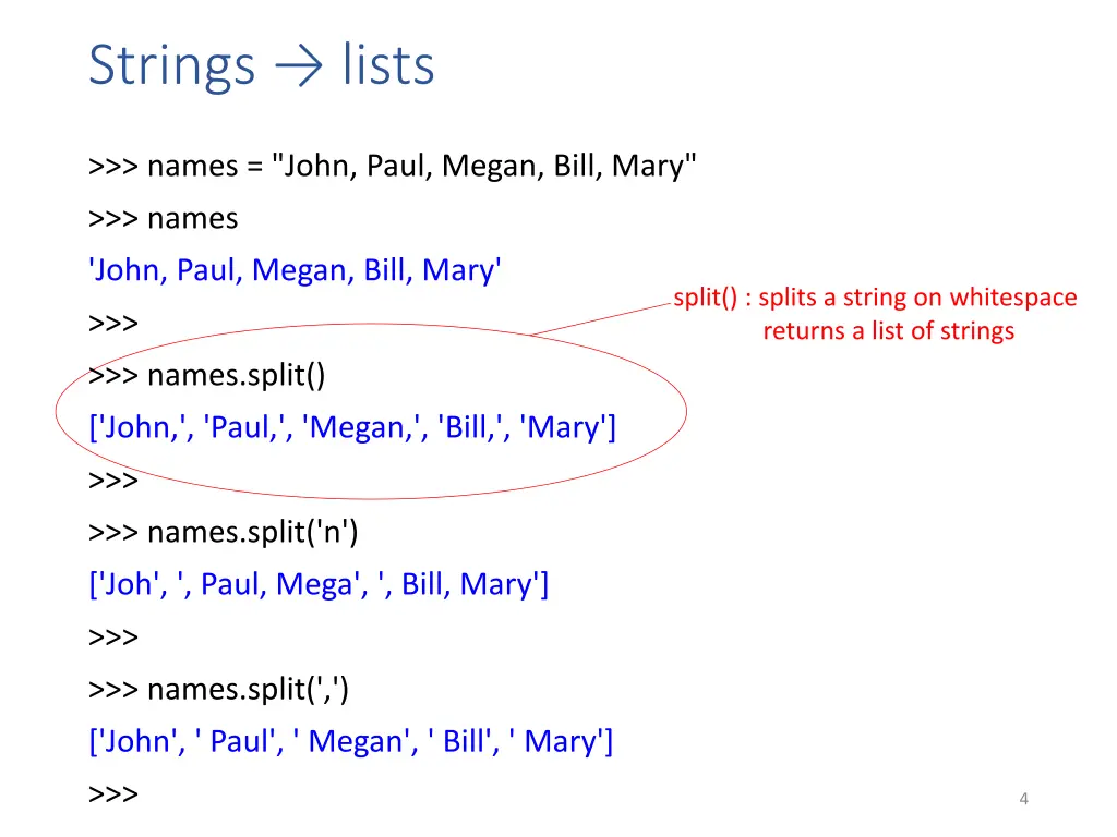 strings lists