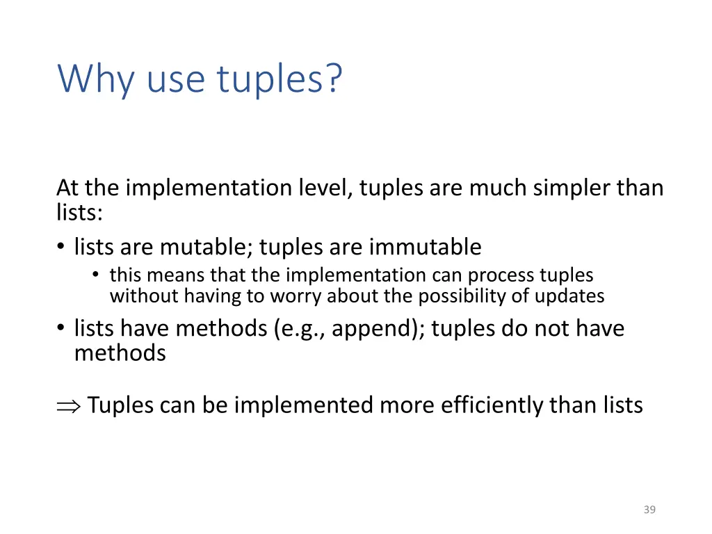why use tuples