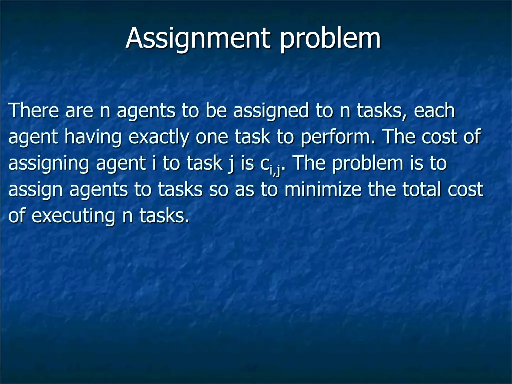 assignment problem
