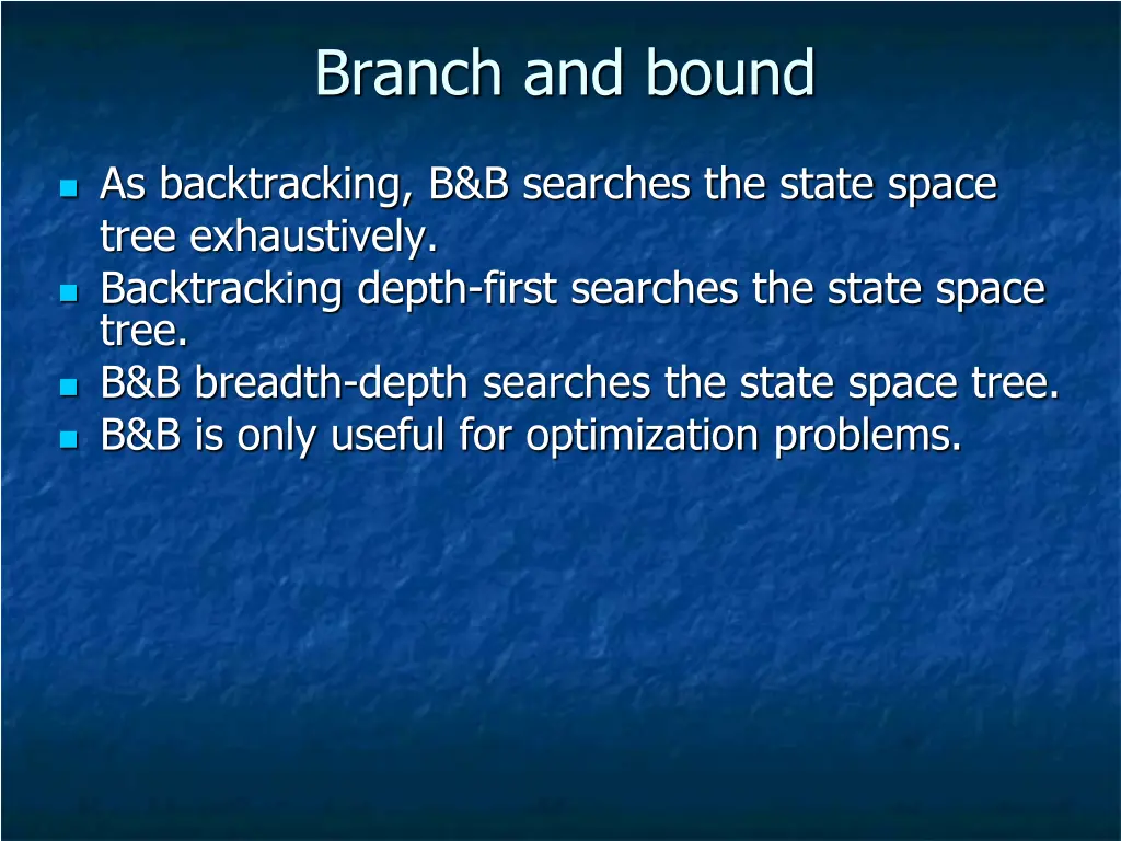 branch and bound