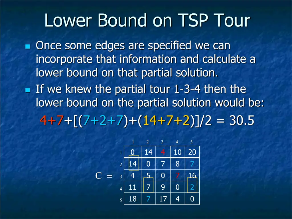 lower bound on tsp tour 1