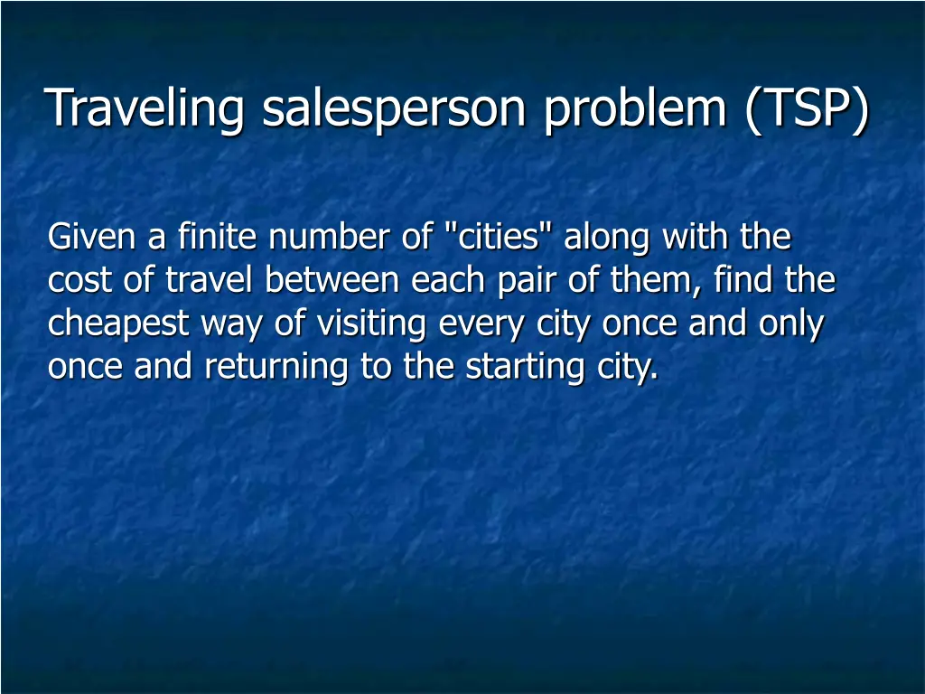 traveling salesperson problem tsp
