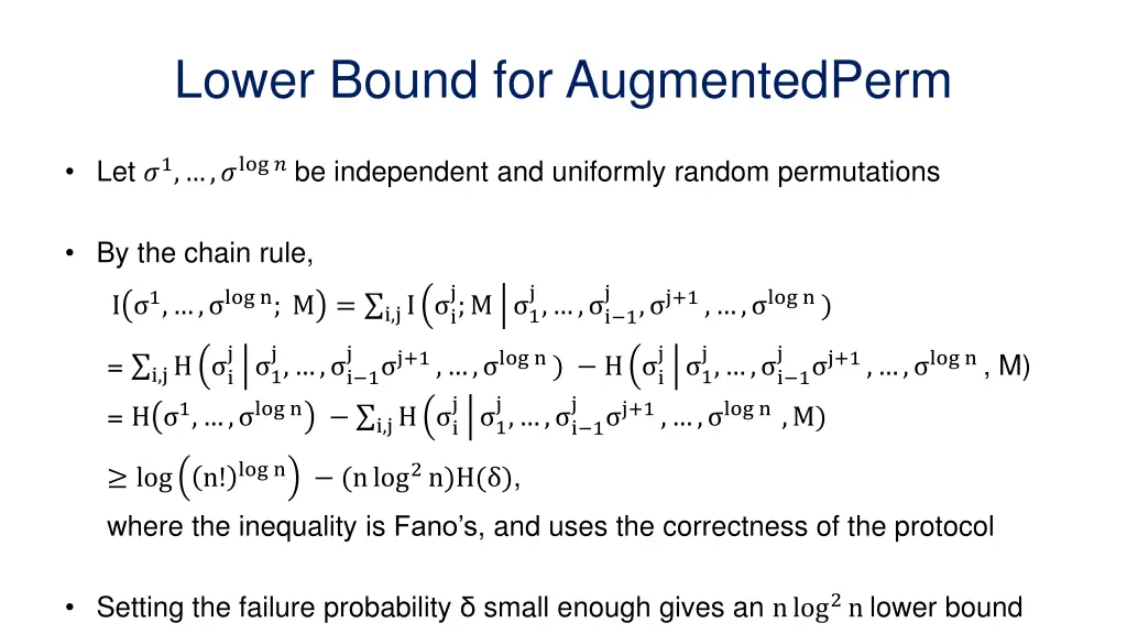 lower bound for augmentedperm