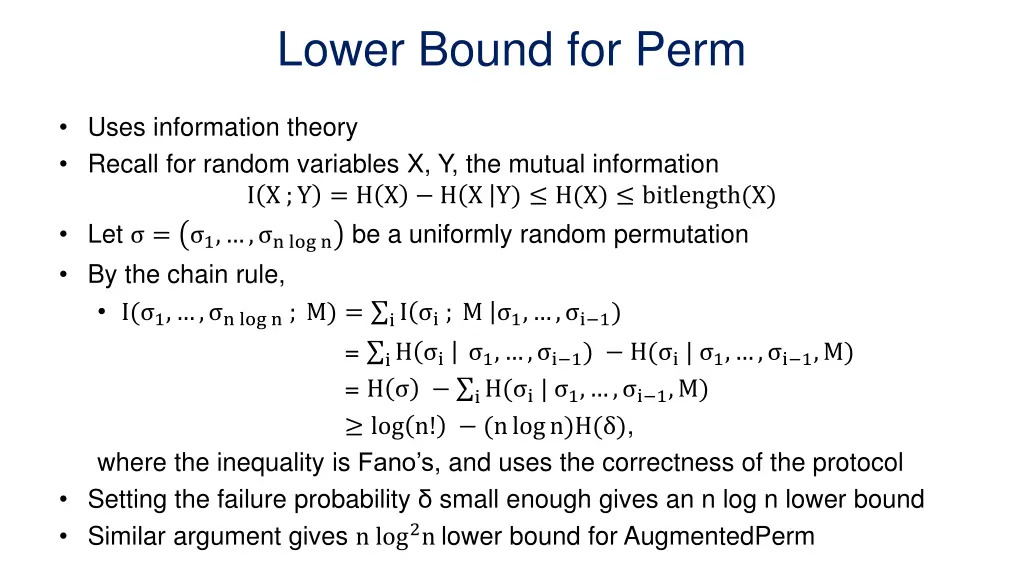 lower bound for perm