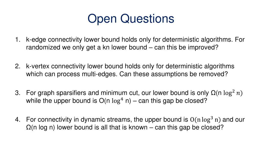 open questions