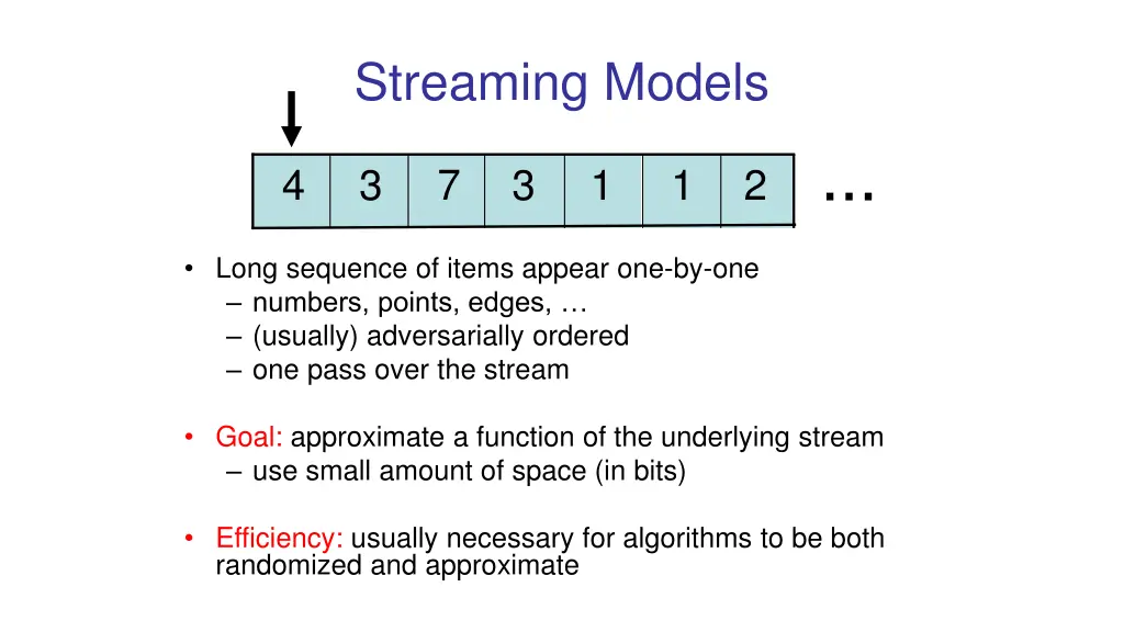 streaming models