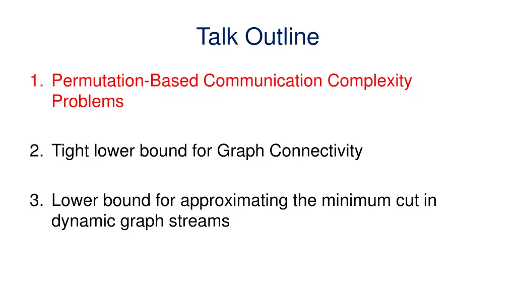 talk outline