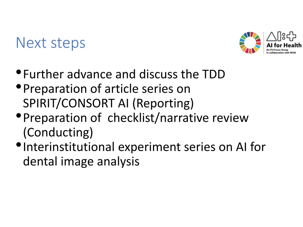 next steps