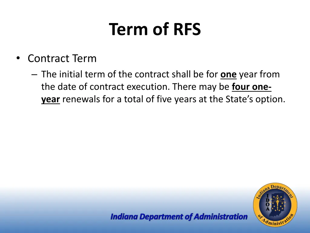 term of rfs