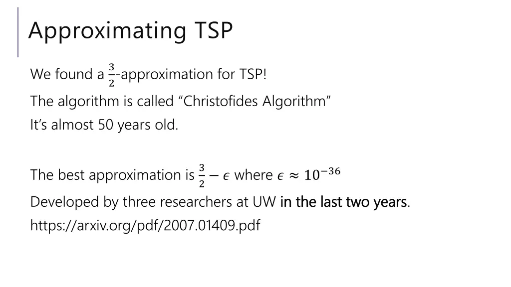 approximating tsp