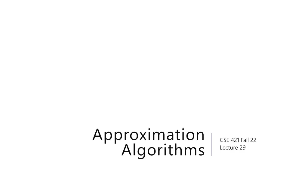 approximation algorithms