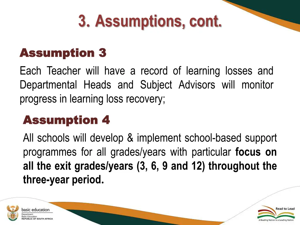 3 assumptions cont