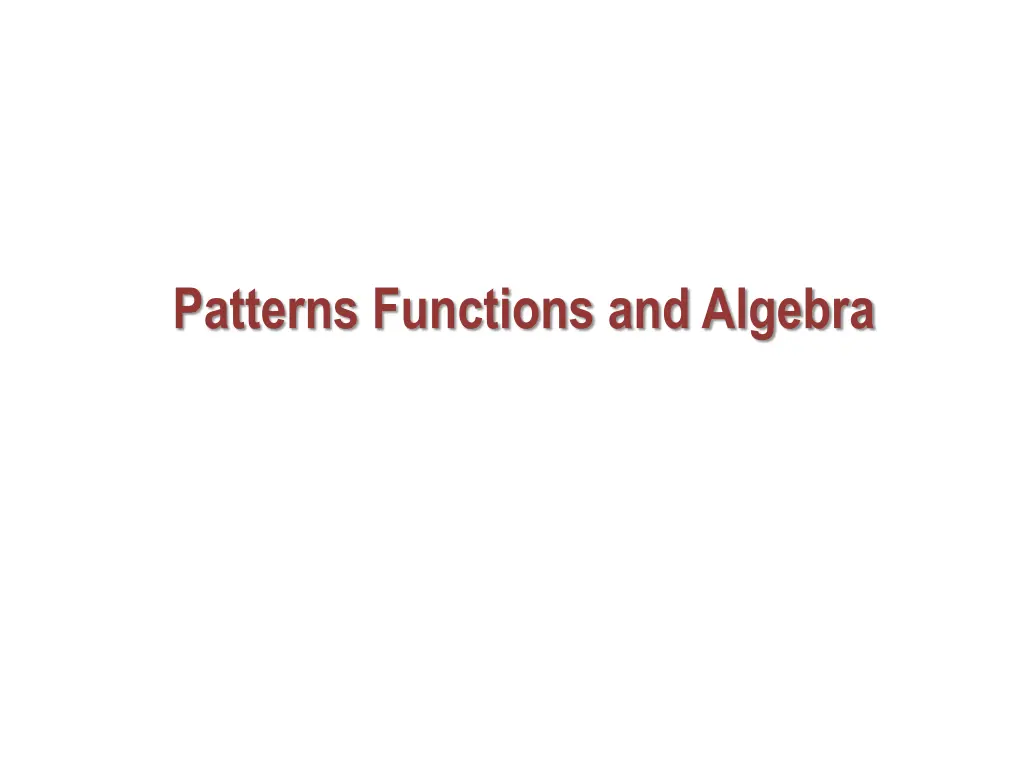 patterns functions and algebra 1