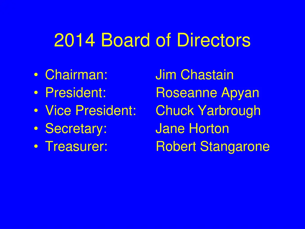 2014 board of directors