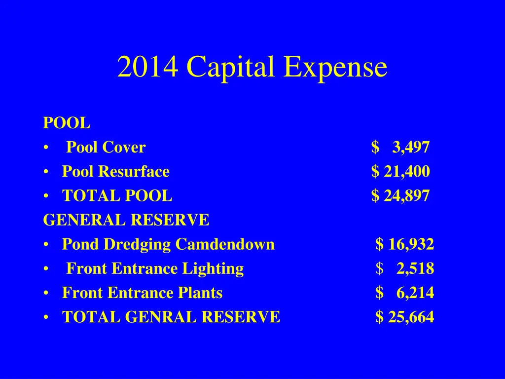 2014 capital expense