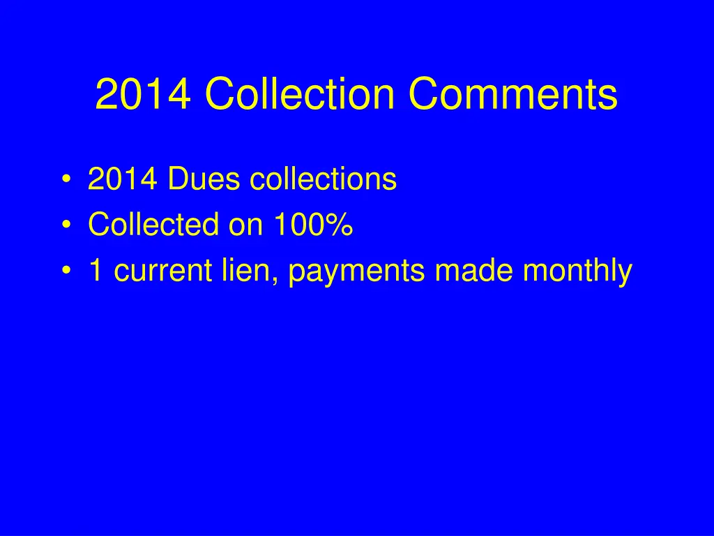 2014 collection comments