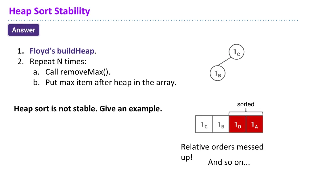 heap sort stability 3