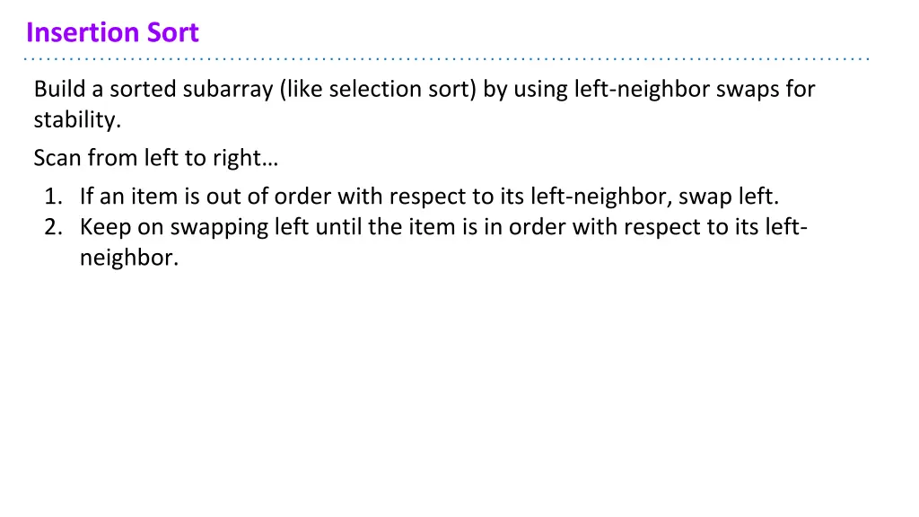 insertion sort