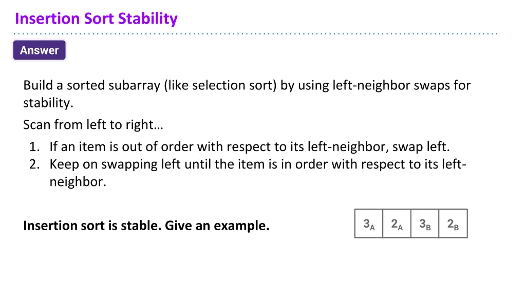 insertion sort stability 1