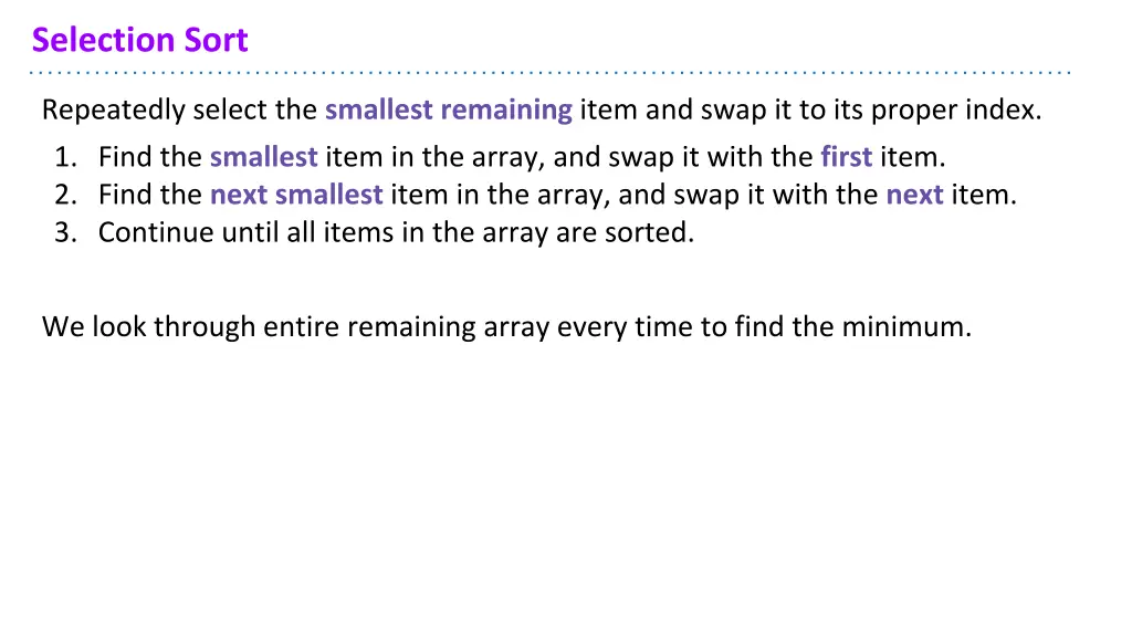 selection sort