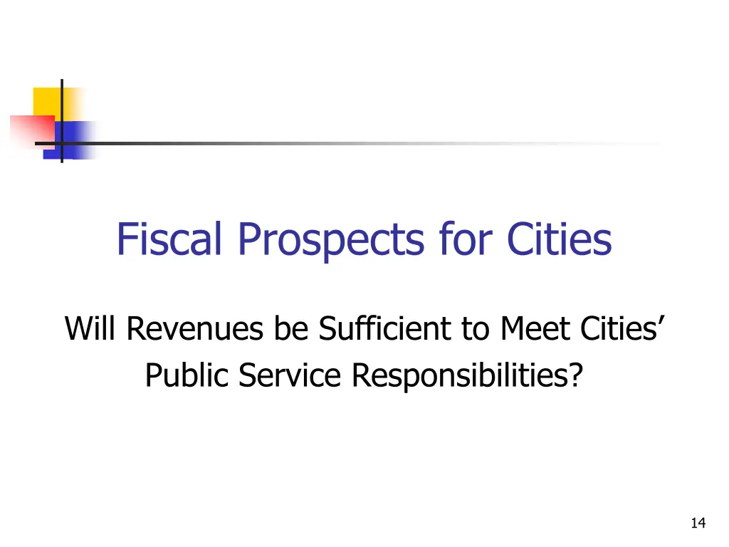fiscal prospects for cities