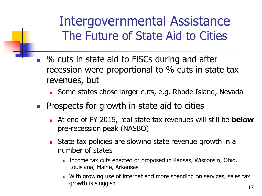 intergovernmental assistance the future of state