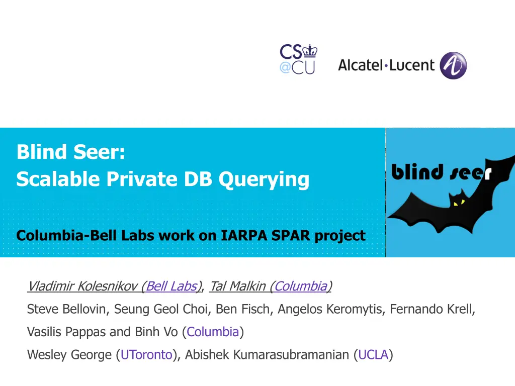 blind seer scalable private db querying