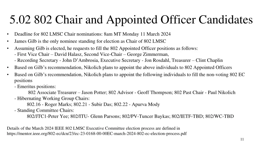 5 02 802 chair and appointed officer candidates