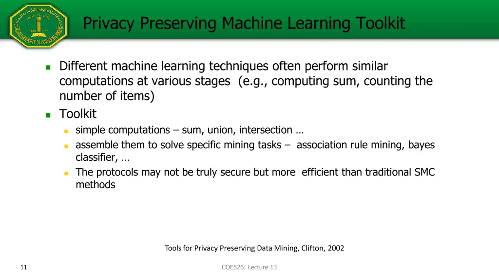 privacy preserving machine learning toolkit