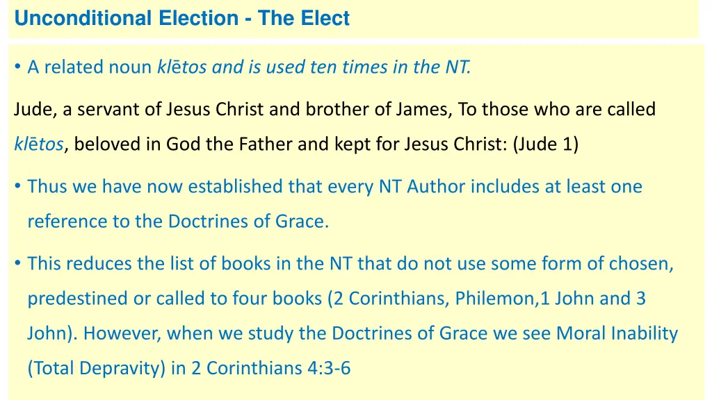 unconditional election the elect 10