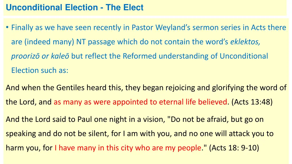 unconditional election the elect 12