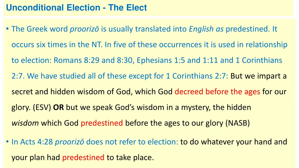 unconditional election the elect 6