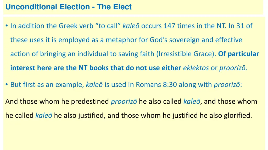 unconditional election the elect 7