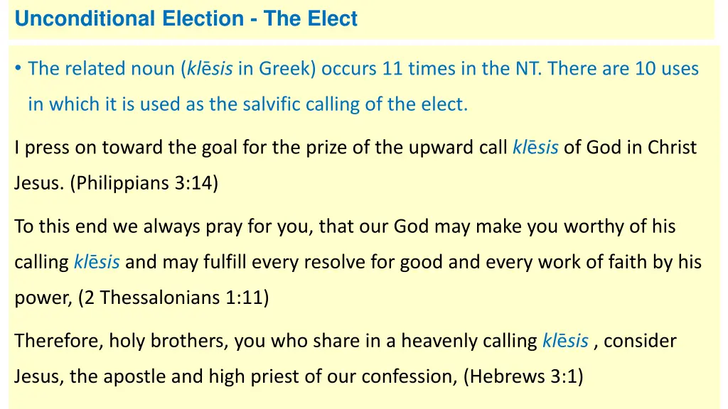 unconditional election the elect 9