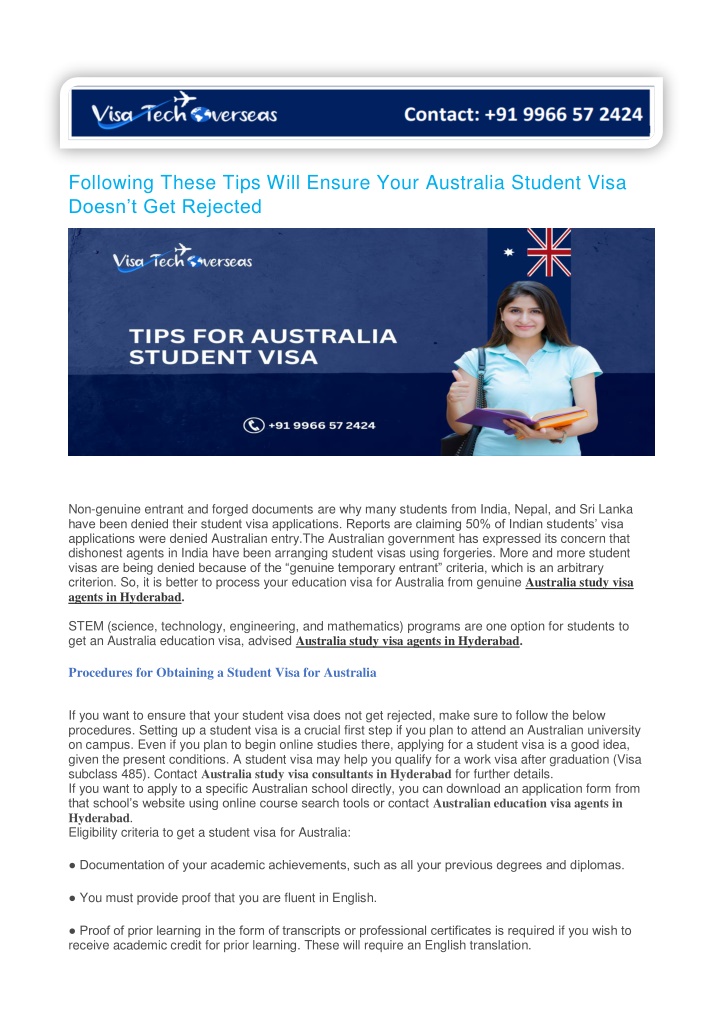 following these tips will ensure your australia