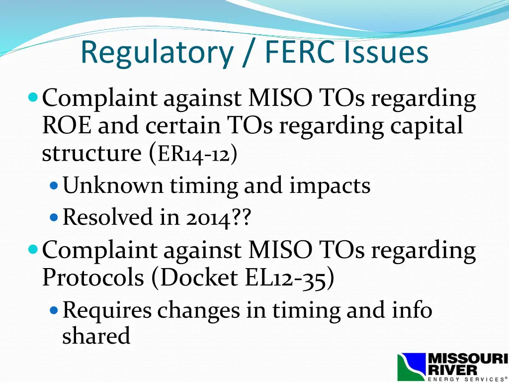 regulatory ferc issues