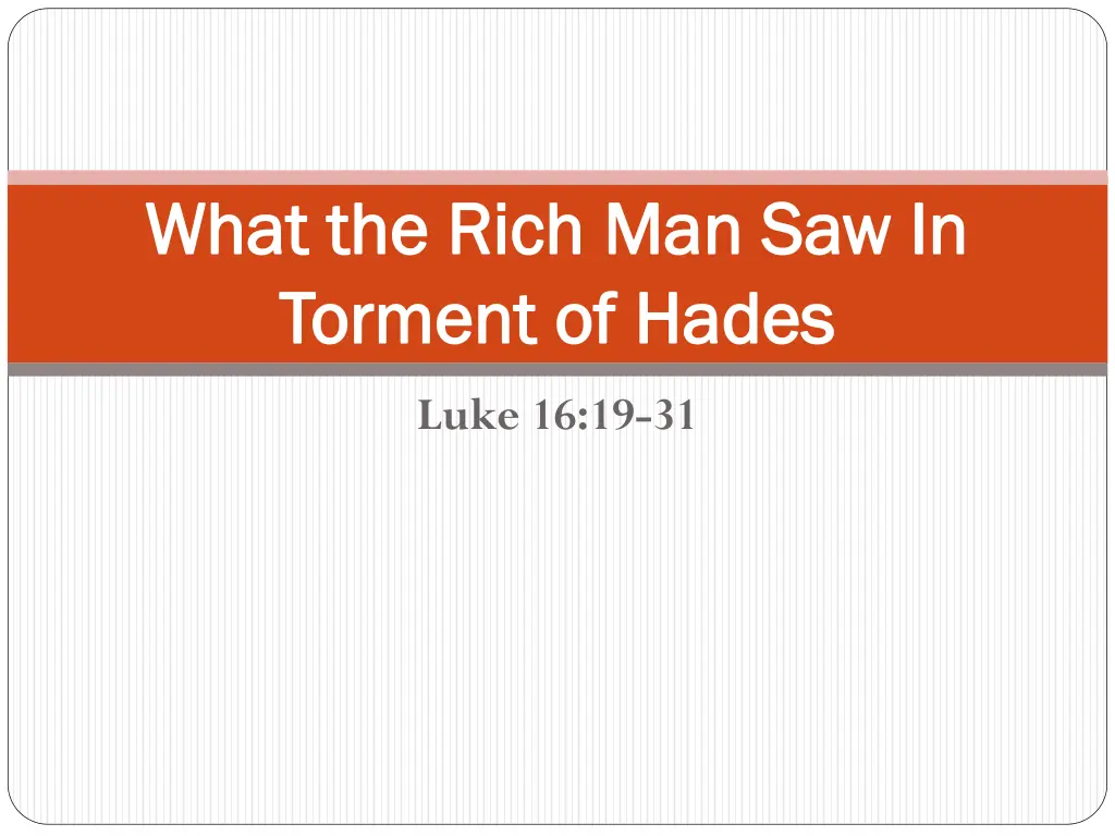 what the rich man saw in what the rich