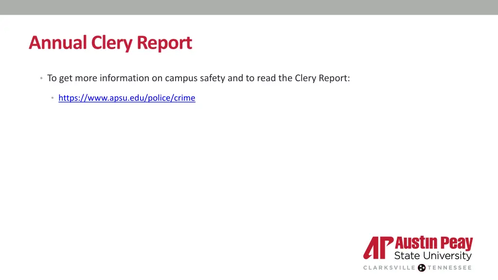 annual clery report