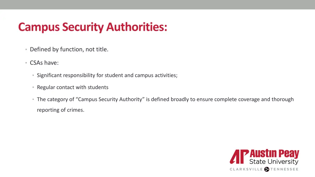 campus security authorities