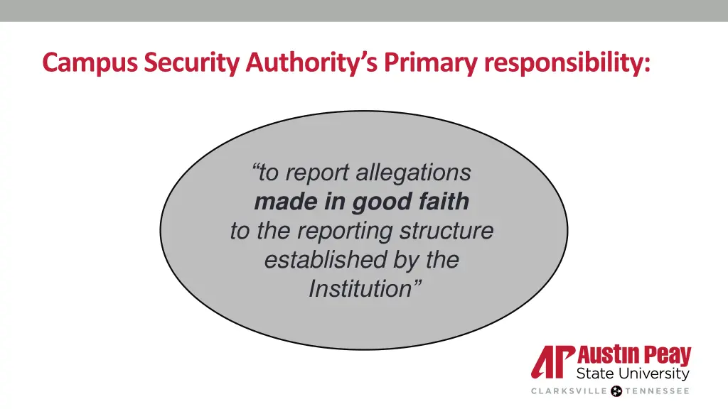 campus security authority s primary responsibility