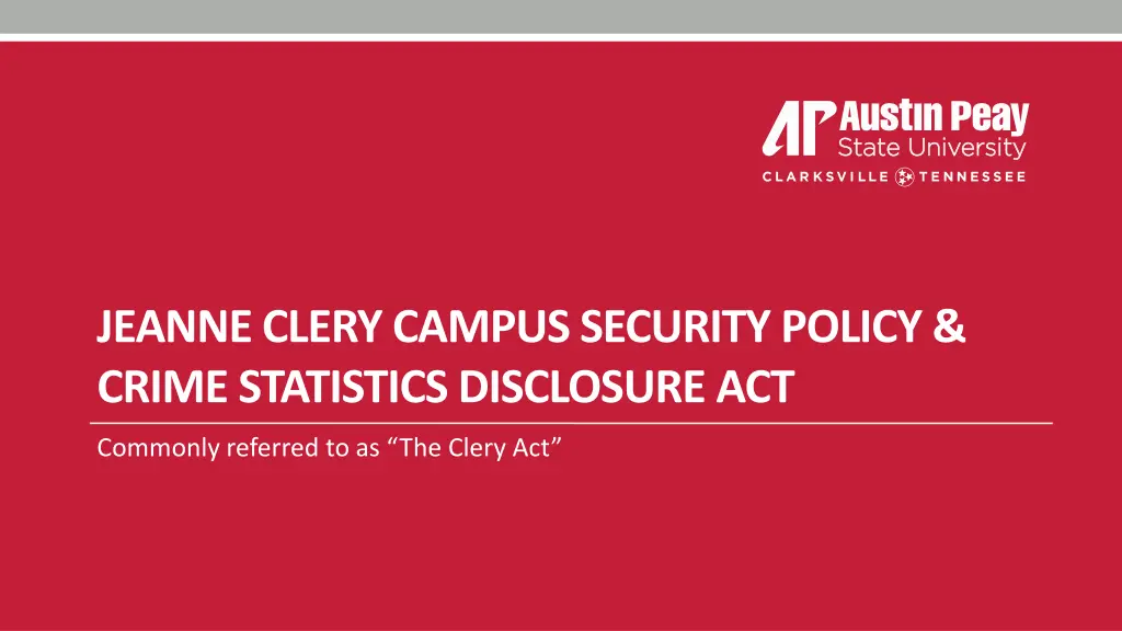 jeanne clery campus security policy crime