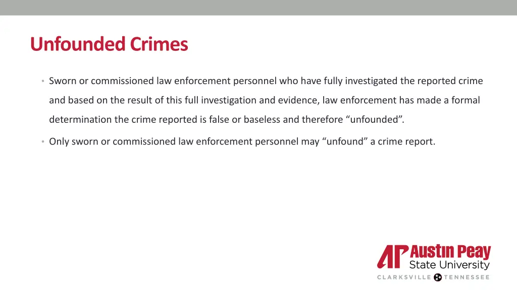 unfounded crimes