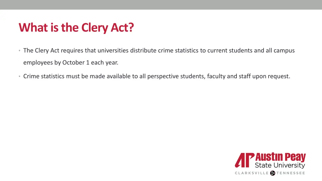 what is the clery act 1