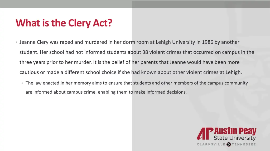 what is the clery act
