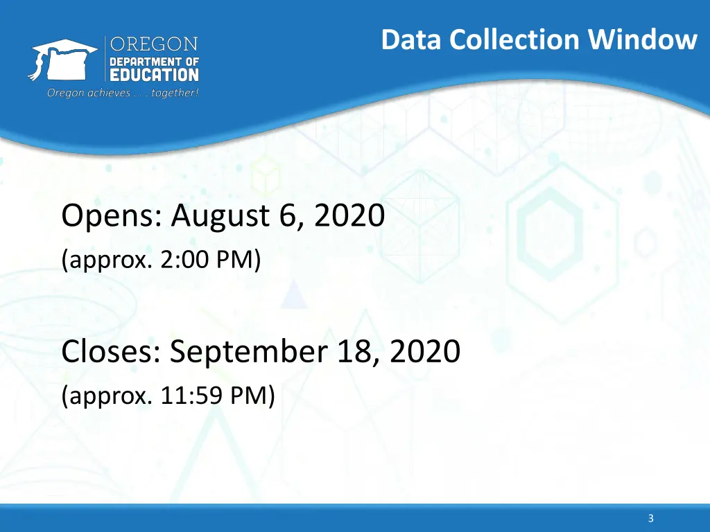 data collection window