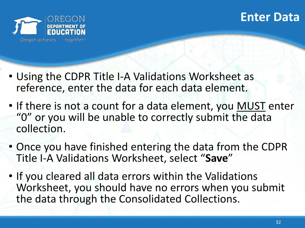 enter data