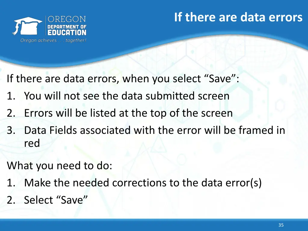 if there are data errors