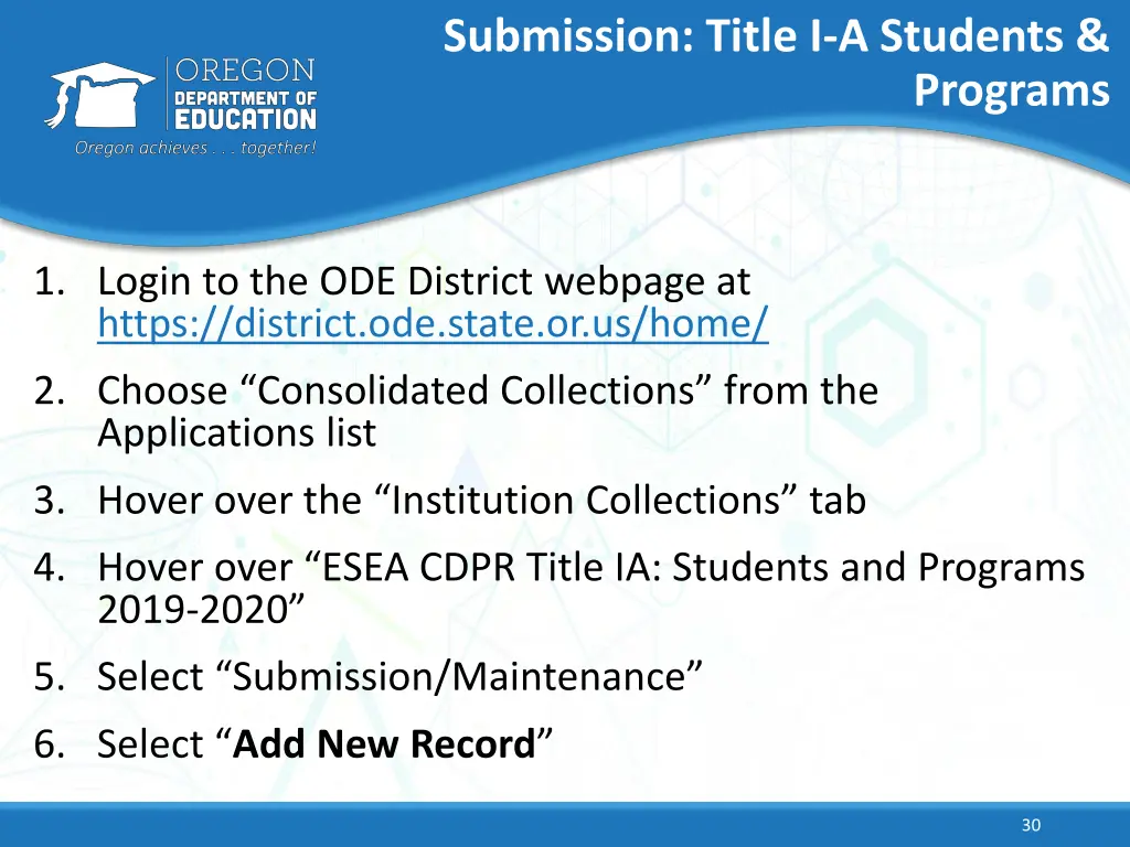 submission title i a students